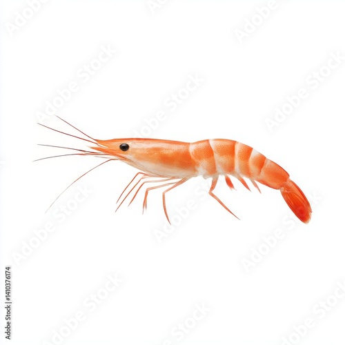 Wallpaper Mural Isolated cooked shrimp close up view on white background Torontodigital.ca