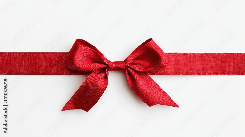 A vibrant red ribbon bow elegantly tied on a sleek ribbon, perfect for gifts and decorations. A vibrant red ribbon bow elegantly tied on a sleek ribbon, perfect for gifts and decorations.
