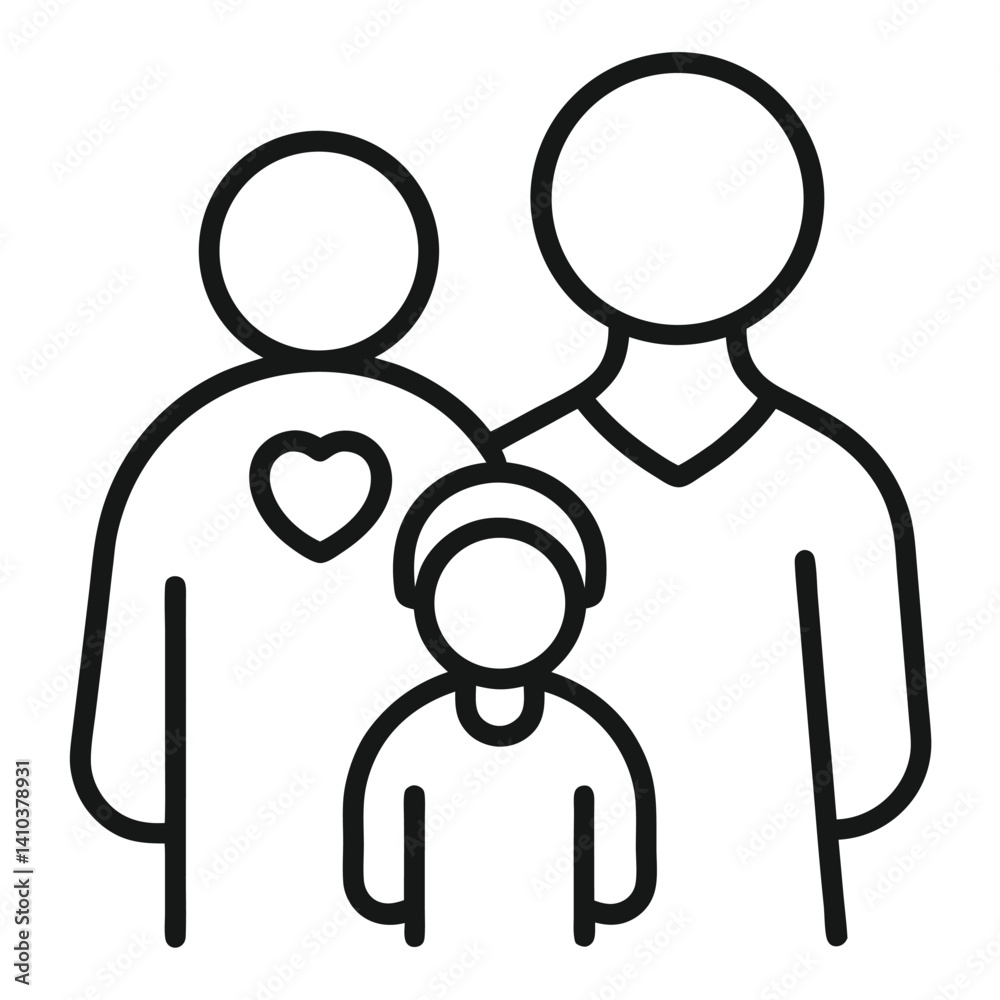 Fototapeta premium line art of a close family pose with warmth