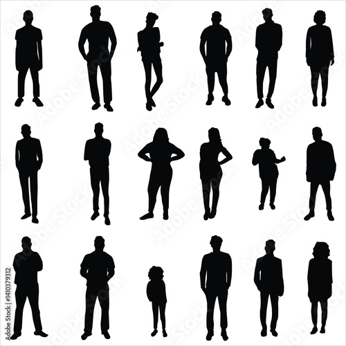 people silhouettes set