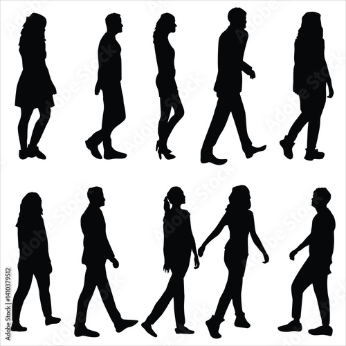 vector silhouettes of people