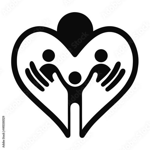 minimal icon of hands creating a heart together