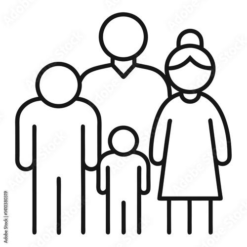 family generation icon with grandparents and parents