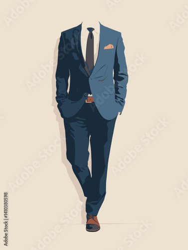 Timeless Elegance of a Suit Illustration