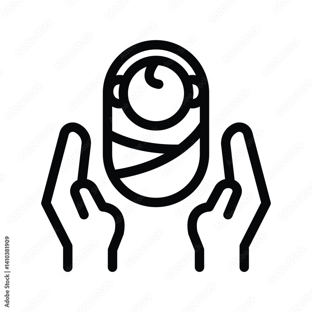 Fototapeta premium 10 childbirth line icon illustration vector graphic