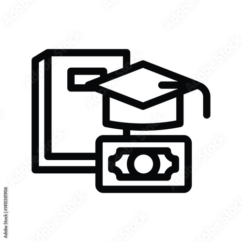 11 tuition line icon illustration vector graphic