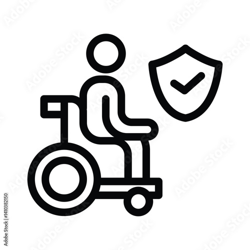 26 disability insurance line icon illustration vector graphic
