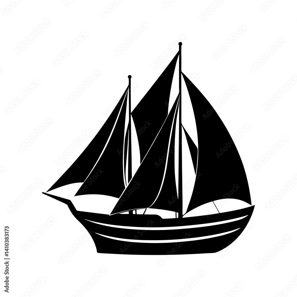 Obraz premium Sailboat Silhouette vector illustration