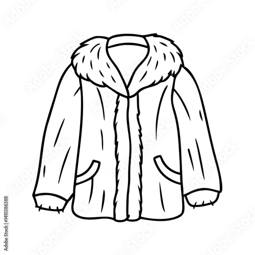 faux fur coat icon, faux fur coat vector illustration-simple illustration of faux fur coat, perfect for faux fur coat logos and icons