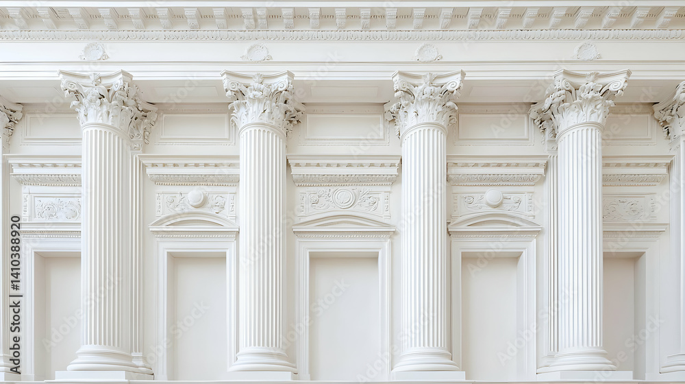 Fototapeta premium Classic White Architectural Facade