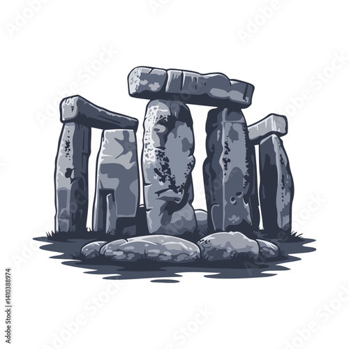 Stonehenge Illustration Ancient Monument Vector Graphic