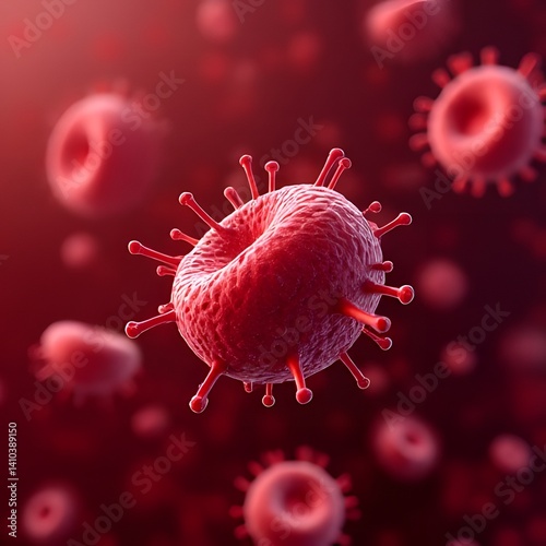 Scientific Visualization of Virus Infecting Blood Cells