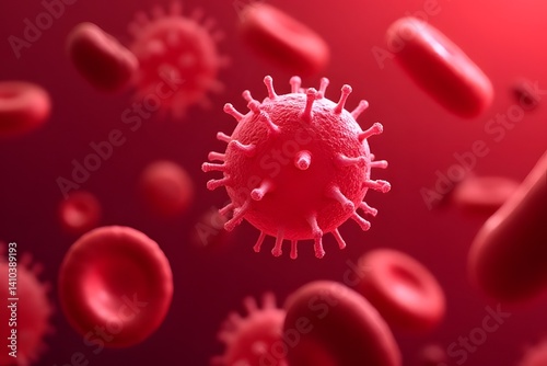 Scientific Visualization of Virus Infecting Blood Cells