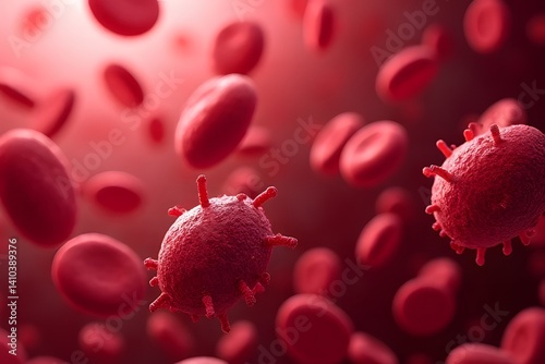 Scientific Visualization of Virus Infecting Blood Cells