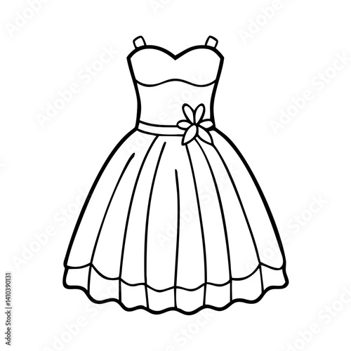 tulle dress icon, tulle dress vector illustration-simple illustration of tulle dress, perfect for tulle dress logos and icons