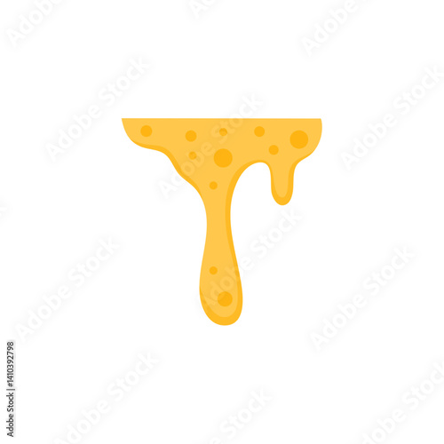 Melting cheese liquid drops. Vector illustration 