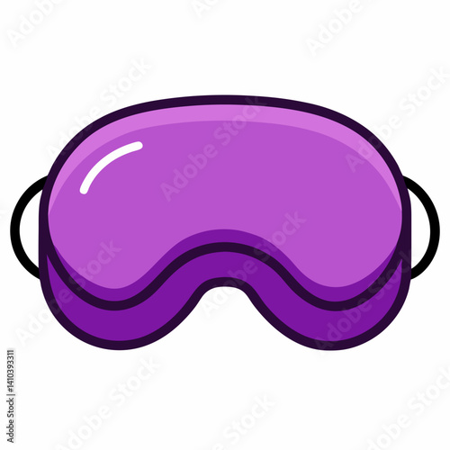 Purple Sleep Mask Vector Illustration Eye Cover for Rest

