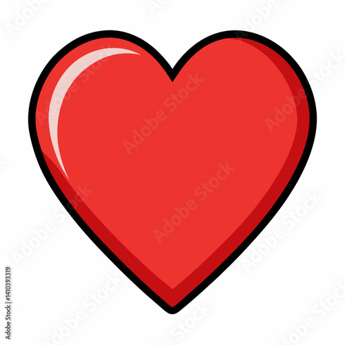 Bright Red Heart Icon Vector Love Symbol Design

 photo