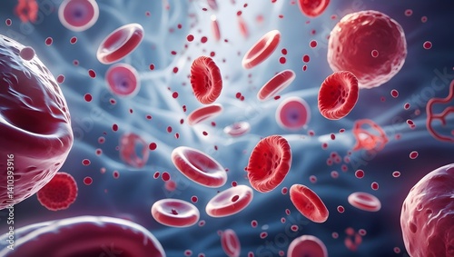 Virus and Blood Cell Interaction Under Microscope in 3D