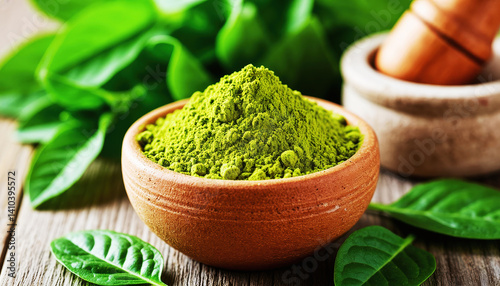 Matcha is a finely ground powder of young green tea leaves that is used in cooking, beverages and cosmetics
