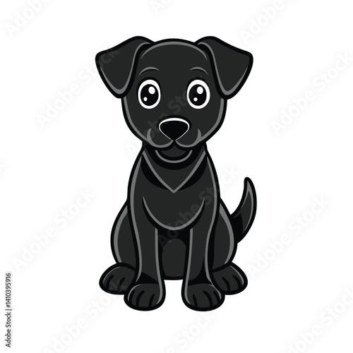 a clean black silhouette vector illustration of a dog sitting on its hind legs.  