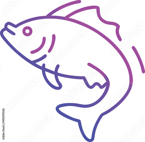 Trout fish, one line art on white background rainbow trout fish engraving A detailed trout fish coloring page A Trout fish line art vector Trout Ocean and River Fish Line Icon Set