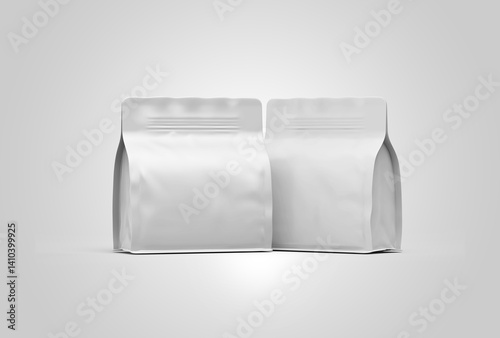 Black coffee bag mockup on white background