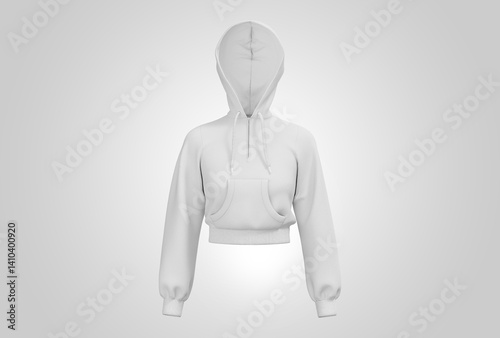 A mockup of a hooded sweatshirt with a zipper