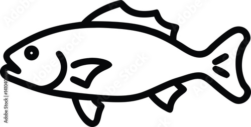 Trout fish, one line art on white background rainbow trout fish engraving A detailed trout fish coloring page A Trout fish line art vector Trout Ocean and River Fish Line Icon Set