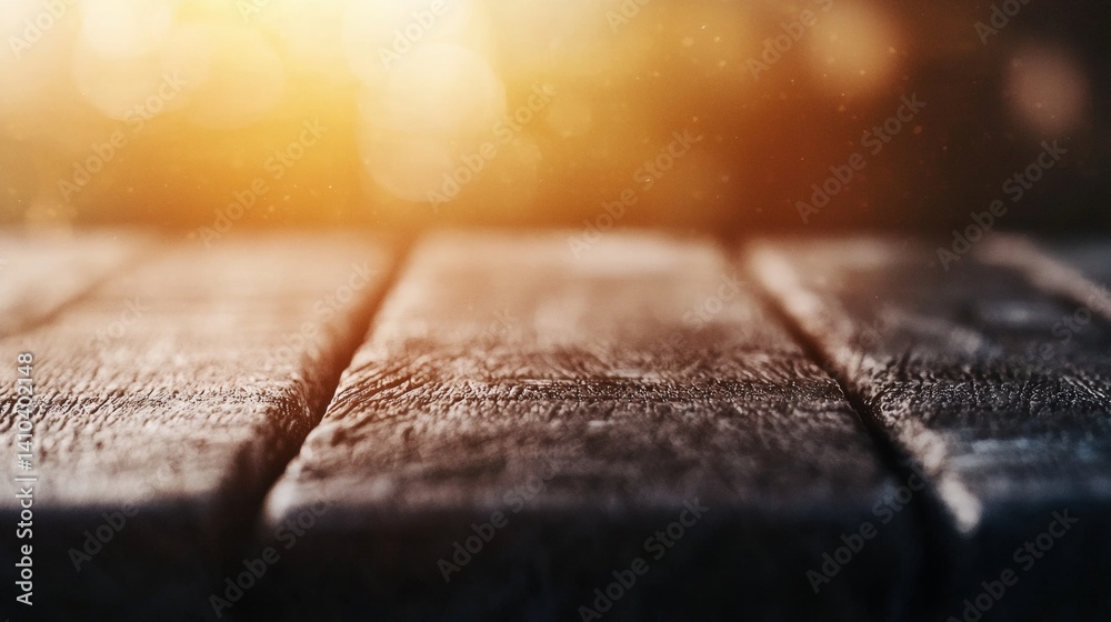 A wooden table with a dark wood grain