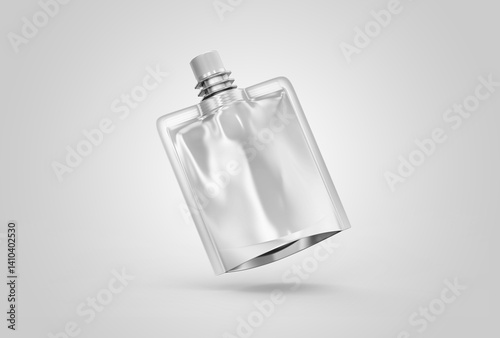 Blank Food Doypack Flexible Pouch Bag With Spout Lid. Mock Up