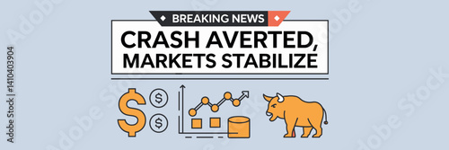 Breaking news headline about financial crisis averted – Great for news articles, market blogs, or financial infographic content