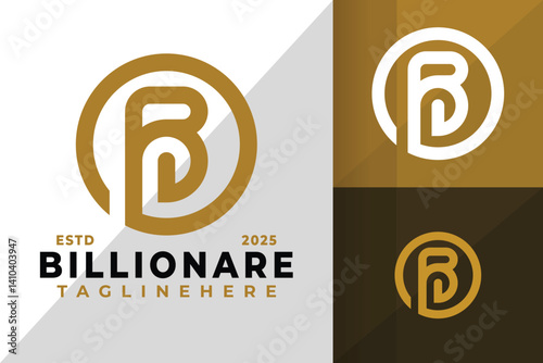 Letter B Billionaire Monogram Logo Icon Vector Design Illustration