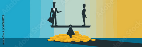Vector inequality illustration with tipping wealth scale
