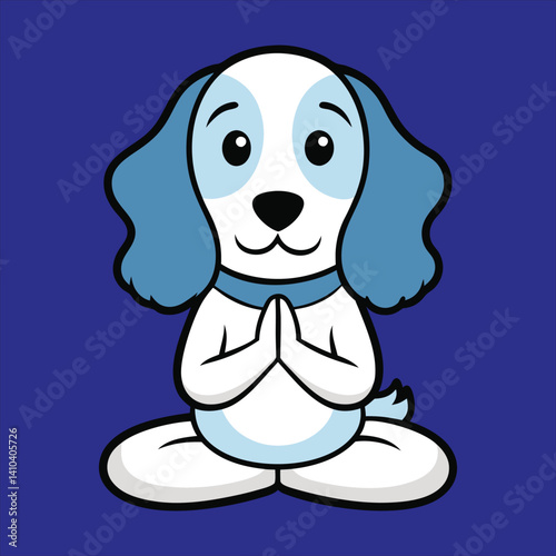 Cute  English Setter  Baby  Meditation Yoga