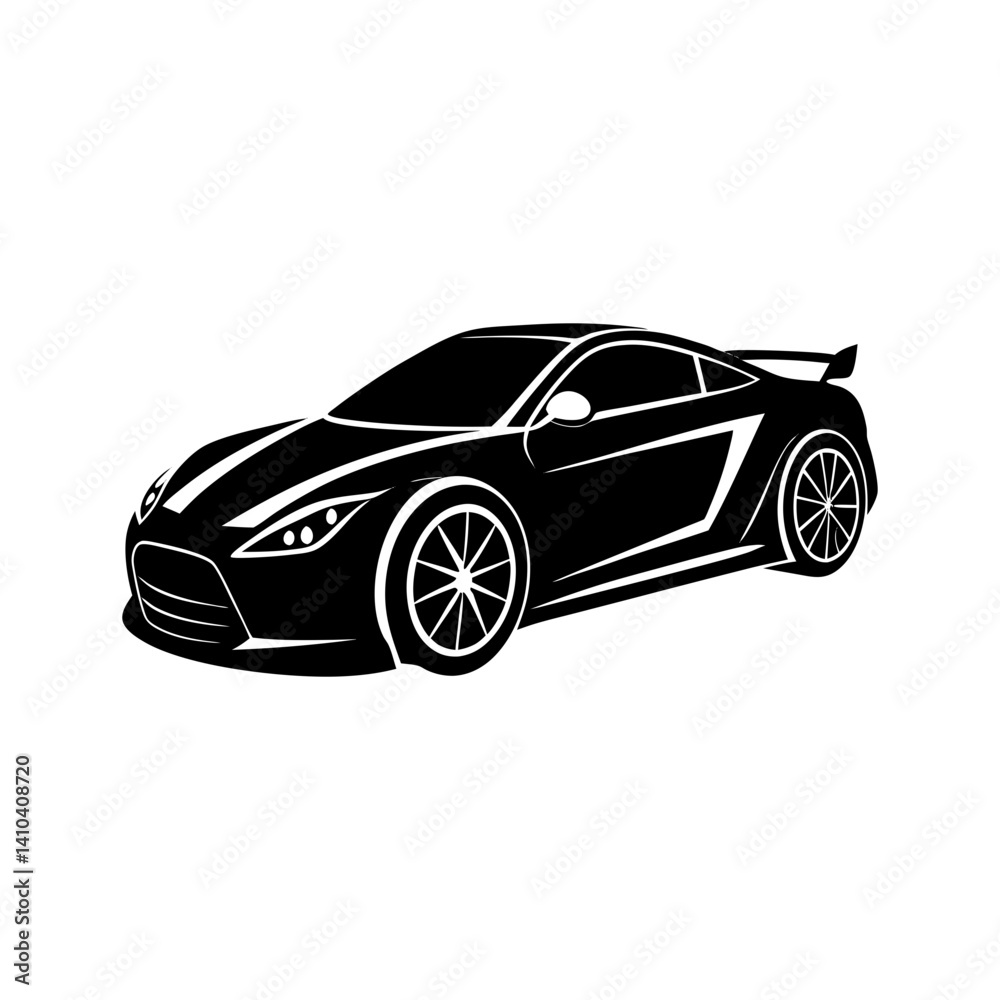 Naklejka premium Race Car Silhouette vector illustration
