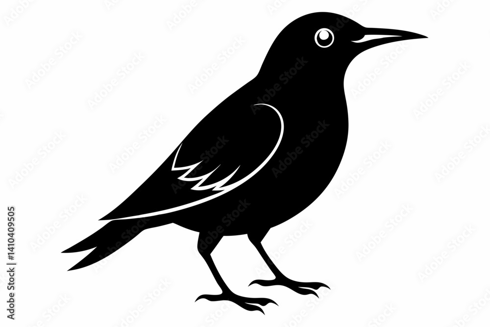 Obraz premium Wallcreeper silhouette black vector