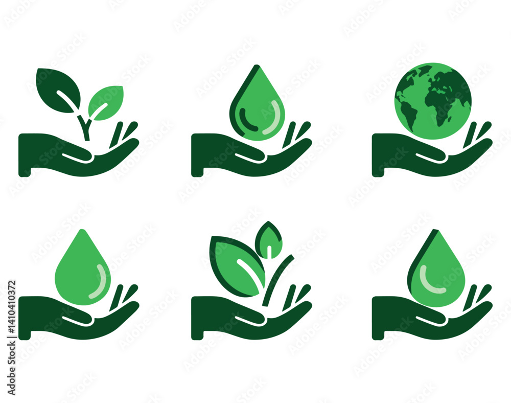 Eco icon set featuring eco friendly, ecology, and environment symbols. Isolated flat style illustrations ideal for sustainability, green tech and environmental themes. Eco icon set featuring eco friendly, ecology, and environment symbols. Isolated flat style illustrations ideal for sustainability, green tech and environmental themes.