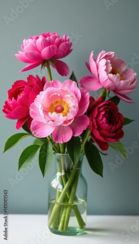 Wallpaper Mural Colorful peony flowers arranged in a vase , floral, garden Torontodigital.ca