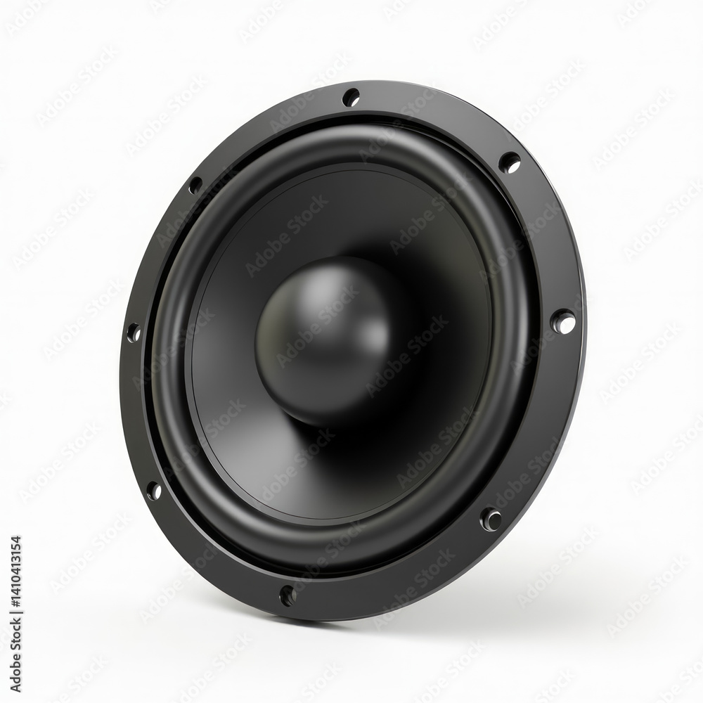 3D Floating Car Subwoofer Speaker Isolated on White Background - Stylized Emoji Look 3D Floating Car Subwoofer Speaker Isolated on White Background - Stylized Emoji Look