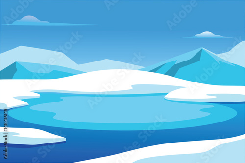 winter landscape with mountains