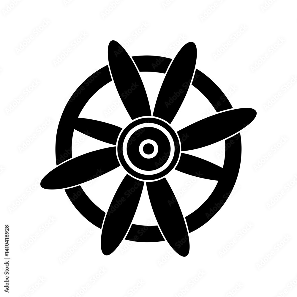 Obraz premium Propeller Silhouette vector illustration