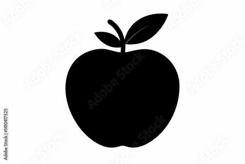 Apple silhouette black vector