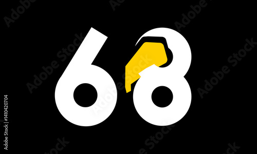 excavation number yellow logo simple modern unique