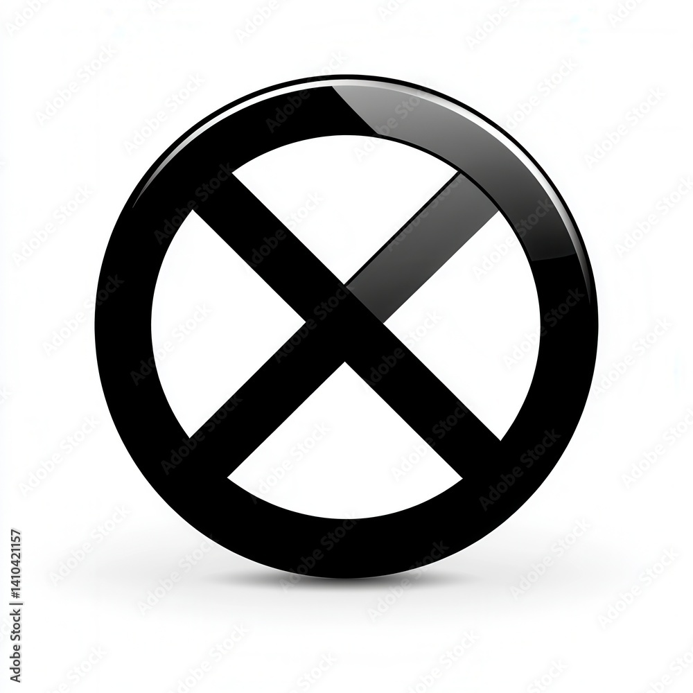 Glossy Black Circle Cross: A Bold Graphic Design Glossy Black Circle Cross: A Bold Graphic Design