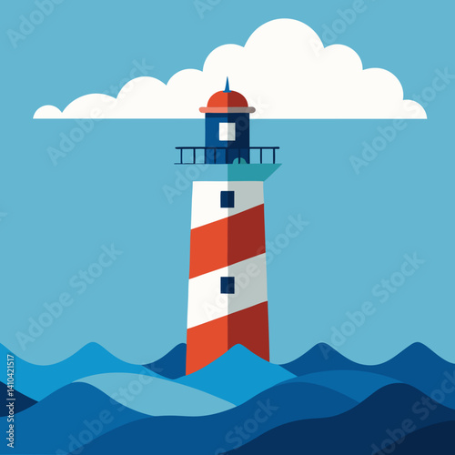  A lighthouse standing tall against the waves