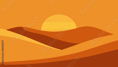  desert dunes with a warm golden hour gradient
