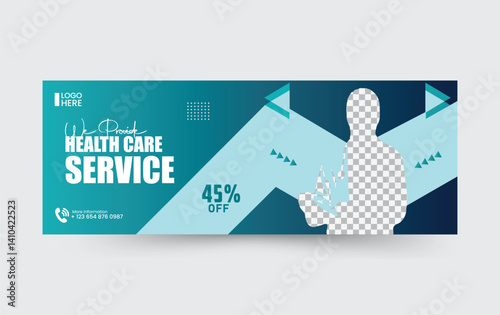 Medical healthcare social media Facebook cover banner template design, medical healthcare design 