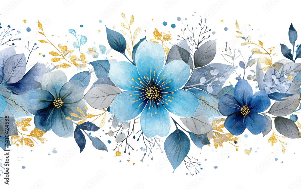 Delicate Blooms: A captivating floral arrangement in a beautiful array of blue hues, intricately painted, perfect for adding a touch of elegance. Delicate Blooms: A captivating floral arrangement in a beautiful array of blue hues, intricately painted, perfect for adding a touch of elegance.