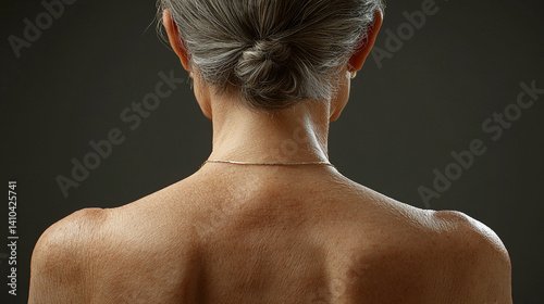 close up of a female body, shoulders, back